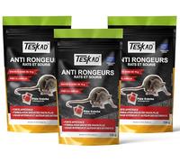 TESKAD - Souricide raticide - Pâte fraîche sans Parfum - Prête à l'utilisation, pour Un Usage Domestique - Formule Naturelle - Pack de 3 x 150g