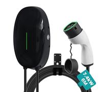 Teskee Wallbox 7.4kW Type 2 Borne de Recharge EV Chargeur Monophasé câble d'alimentation pour boîtes de Distribution IEC 62196-2, Câble 32A 6M