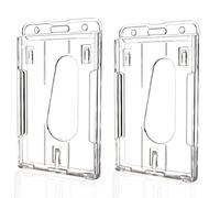 Teskyer 2 Pièces Porte Badge, Rigide, Plastique, Transparent, Pour Bureau, Bus, Pass, Vertical