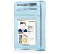 Teskyer Portefeuille en Cuir PU, Porte Carte Bancaire et de Crédit avec Protection RFID, Design Minimaliste, Glacier Bleu