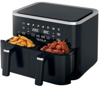 Tesla AF900BSD Friteuse à air chaud, capacité 2 x 4,5 l, 2 paniers, 8 programmes, cuisson sans huile, minuterie, panneau de commande tactile, rappel automatique, circulation d'air chaud à 360 °, 80