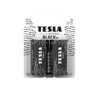 Tesla Batteries D Black + Lot de 2 piles alcalines à puissance maximale, durée de vie de plus de 10 ans, longue durée de vie, sans fuite (LR20/lot de 2)