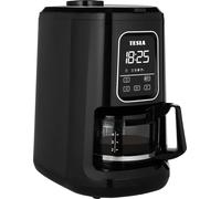 TESLA CoffeeMaster ES400 Machine à café avec broyeur, horloge digitale et minuterie, pour grains, café moulu ou thé, pot en verre de 600 ml, 900W