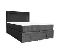 Tesla Dreams Lit à sommier tapissier avec tiroir de lit 160 x 200 cm, anthracite, nid avec ressorts ensachés 7 zones et espace de rangement de 1 m³ - 22 couleurs, tissu Easy-Clean, dureté 3/4, hauteur