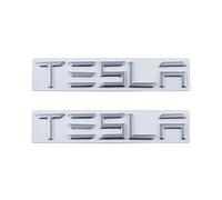 TESLA Emblème autocollant 3D en métal pour voiture Tesla Model 3/X Model S/Y Trunk Lettres Emblème Badge Styling Stickers Garniture Accessoires (Argent)