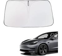 Tesla Model 3 Model Y Front Windshield Sunshade with Silver Fabric Coating Insulated