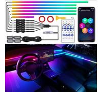 Tesla Model 3/Y/S/X Dreamcolor Bande LED en acrylique pour intérieur de voiture, avec USB/type C, 10 en 1 avec 650 LED Tesla de 187 pouces, kit d'éclairage d'ambiance Tesla, fonction active du son,