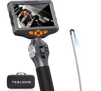 Teslong Endoscopique Articulé, 3,9mm Camera Endoscopique Articulé Bidirectionnel à 180°, Endoscopique Camera Écran IPS HD de 5,0 Pouces, Batterie 3000mAh, Carte TF de 32 Go (1,55M)