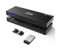 TESmart 8x8 HDMI Matrix Switch 4K@30Hz UHD | 8 en 8 Out Commutateur matriciel HDMI HDCP 1.4 Supporte la télécommande IR, Le contrôle RS-232&LAN, TCP/IP Control avec 2 Rack Mount Ears-Noir Mat