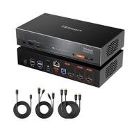 TESmart Commutateur KVM compatible TB4 pour Apple Studio Display jusqu'à | 5K@120Hz 2 PC + 2 appareils HDMI,PD 60W, 40 Gbit/s TB4, USB 3.2 Gen 2, LAN Gigabit, raccourcis clavier
