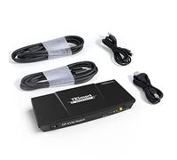 TESmart Commutateur KVM DisplayPort, 2 ports, 4K@60Hz 4:4:4 UHD, commutateur KVM DP, USB 2.0 prend en charge la numérisation automatique et la télécommande infrarouge, 2 câbles KVM de 1,5 m-noir mat