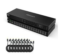 TESmart Commutateur KVM HDMI 16 ports 4K @ 30 Hz, 16 x 1 1U montage en rack KVM USB2.0 EDID avec 8 câbles KVM de 1,5 m, contrôle jusqu'à 16 ordinateurs/serveurs, avec port RS232 et LAN
