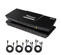 TESmart Commutateur KVM HDMI 2 PC 2 écrans 4K@60Hz KVM Switch Dual Monitor 2 ports mode étendu émulation EDID audio L/R raccourcis clavier Upgraded K&M Compatibility with 4 câbles d'entrée