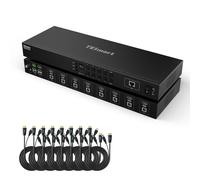 TESmart Commutateur KVM HDMI 8 ports, 4K @ 30 Hz KVM Switch pour 8 PC et 1 Monitor avec EDID, Hotkey, mode Auto Detect/Scan, contrôle de port LAN/RS232, télécommande IR, rack