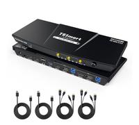 TESmart Commutateur KVM USB 3.0 DisplayPort HDMI 2 moniteurs 2 ordinateurs
