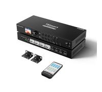 TESmart Seamless Commutateur matriciel HDMI 4x4 1920x1080@60Hz Rack Mount Matrix Switch 4 Sorties avec Télécommande, supporte Le Splitting Audio, Preview Mode, RS-232, contrôle LAN, Rename Port