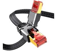 Tesmax Câble Ethernet Cat 8, Câble réseau 26AWG 40Gbps 2000Mhz LAN, Cordon de brassage SFTP avec connecteur RJ45, Résistant aux intempéries et aux UV pour les jeux/routeurs/modem/PC/commutateur (1 M)