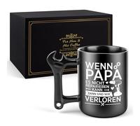 Tesmotor Tasse à café avec poignée en forme de clé - Idée cadeau amusante « Wenn Papa es nicht reparieren kann, sind wir verloren » pour la fête des pères, un anniversaire et Noël