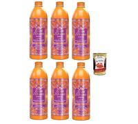 Tesori d'Oriente - Bain moussant au karma aux notes florales de Nashi et de bois de cèdre - Nettoie la peau en douceur et relaxant - 6 x 500 ml + Italian Gourmet polpa 400 g