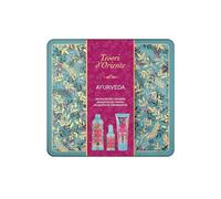 TESORI D'ORIENTE Coffret cadeau Ayurveda dans une boîte en métal | Crème douche 250 ml, eau de toilette 100 ml et bain crème 500 ml | avec extrait de fruit d'amla, huile de sésame, aloe vera et