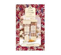 Tesori d'Oriente Coffret Cadeau "Byzantium", ensemble composé de 250 ml de gel douche crème et 250 ml de crème pour le corps, soin du corps avec rose noire et ladanum, rituel bien-être pour le corps