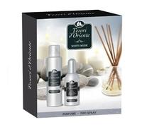 Tesori d'Oriente Coffret cadeau Musc blanc - Déodorant aromatique en spray 150 ml + parfum aromatique 100 ml - Veltao de parfum Musc blanc frais