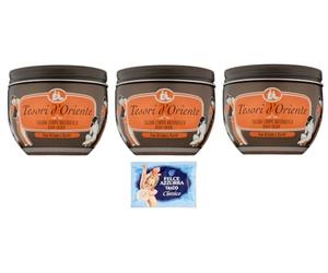 Tesori d'Oriente Crema Corpo Fior di Loto e Karité Lot de 3 crèmes pour le corps à la fleur de lotus et au karité 300 ml + 1 sachet de talc Felce Azzurra 100 g