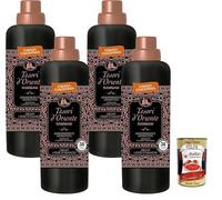 Tesori d'Oriente Hammam Adoucissant Concentré 4 x 760 ml Argan & Fleur d'Oranger Parfum Intense Jusqu'à 38 Lavages par Bouteille, pour un linge doux et éclatant + Italian Gourmet Polpa