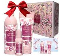 Tesori d'Oriente IKIGAI Coffret cadeau - Crème de bain 500 ml, crème douche 250 ml, parfum 100 ml - Kit de soin et de parfum aromatique pour femme dans une boîte métallique décorative Veltao