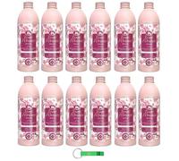 Tesori d'Oriente Ikigai Lot de 12 crèmes de bain avec fleurs de cerisier et gel douche à l'eau de riz, 500 ml + porte-clés Beni Culinari
