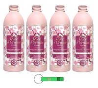 Tesori d'Oriente Ikigai Lot de 4 crèmes de bain avec fleurs de cerisier et gel douche à l'eau de riz, 500 ml + porte-clés Beni Culinari
