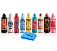 Tesori d'Oriente Lot d'adoucissant - 9 parfums différents - Adoucissant concentré aromatique - Lot de 9 + chiffon microfibre Veltao®