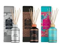 Tesori d'Oriente Lot de 3 parfums d'ambiance (hammam, muschio bianco, ayurveda) - Diffuseur aromatique avec bâtonnets - Parfum longue durée pour la maison, la chambre, la salle de bain et le salon