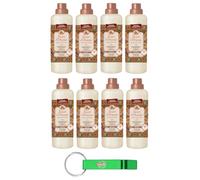 Tesori d'Oriente Lot de 8 flacons d'adoucissant concentré rose et labdanum rose noire et labdanum, 38 lavages, 760 ml + porte-clés Beni Culinari