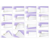 TESORI Profilés LED en PU - Eclairage indirect avec moulures en stuc, léger et opaque - (2 mètres KF717) Décoration angles Spot intérieur Moulures d'angle