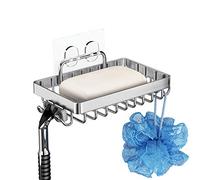 TESOT Porte-savon avec crochets pour douche, salle de bain en acier inoxydable 304 - Adhésif sans perçage