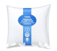 TESQ Oreiller en Plumes de Luxe 65x65 cm avec Triple Couche de Confort, Premium d'oreiller Confort Coussin en Duvet Hygiénique, Remplissage Doux 100% Moelleux Oreiller, Lavable et Respectueux