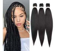 TESS 50 cm Meches pour Tresses Africaine Brun foncé, Tresse Cheveux Lot de 1 Extension de Raides Cheveux 90g/Pack Extension de Cheveux de Fibre Synthétique (Brun foncé-1 Pack)