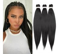 TESS 50 cm Meches pour Tresses Africaine Noir naturel, Tresse Cheveux Lot de 1 Extension de Raides Cheveux 90g/Pack Extension de Cheveux de Fibre Synthétique (Noir naturel-1 Pack)