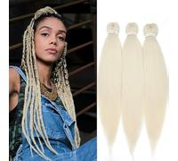 TESS 66 cm Meches pour Tresses Africaine 1Pcs, Tresse Cheveux Blond 90g/pack Extension de Raides Cheveux Extension de Cheveux de Fibre Synthétique