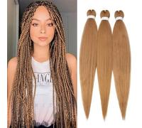 TESS 66 cm Meches pour Tresses Africaine 1Pcs, Tresse Cheveux Blond miel 90g/pack Extension de Raides Cheveux Extension de Cheveux de Fibre Synthétique
