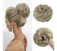TESS Chignon Bouclé Naturel 55g, Blond Moyen Mélange Blond, Grand Postiche Extensions de Cheveux Synthétiques pour Femmes et Filles