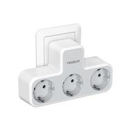 TESSAN 3 en 1 Multiprise Murale, 3600W Prise Multiple avec 3 Sortie AC de Courant, Bloc Prise Murale pour Maison Cuisine Bureau, Compatible Mobiles et Portables, Grise