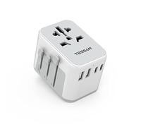 TESSAN Adaptateur Prise Universelle, Adaptateur Universel de Voyage avec 2 USB et 2 USB C, Adaptateur Universel France vers USA UK Allemagne Australie Chine Japon, Adaptateur Prise vers France