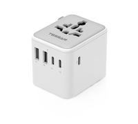 TESSAN Adaptateur Prise Universelle avec 3 USB C Puissance Totale 28W | Adaptateur Universel de Voyage avec 5 USB, Adaptateur Voyage France vers USA Anglaise Thailande Japon Australie Chine Brésil