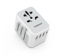 TESSAN Adaptateur Prise Universelle avec 3 USB et 1 Type C, Adaptateur Universel de Voyage France vers Anglaise UK Irlande USA Canada Australie Chine Japon Thaïlande