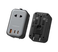 TESSAN Adaptateur Prise Universelle PD 20W, Adaptateur Universel de Voyage avec 2 USB C et 1 USB A, Prise Universelle Voyage pour France USA Anglaise Australie Japon Chine Thaïlande