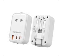 TESSAN Adaptateur Prise Universelle PD 20W, Adaptateur Voyage avec 2 USB C