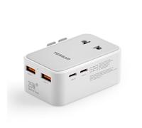 TESSAN Adaptateur Prise Universelle PD 25W, Adaptateur Universel de Voyage avec 2 USB C et 2 USB A, Prise Internationale de Voyage pour Anglaise USA Japon Australie Canada Mexique Chine France