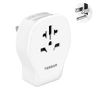 TESSAN Adaptateur Prise USA, 4 en 1 Prise USA avec 2 USB C et 1 USB A, Adaptateur France vers Americaine 1250 W, Adapter Americaine pour l'Canada Mexique Costa Rica, Bla·nc